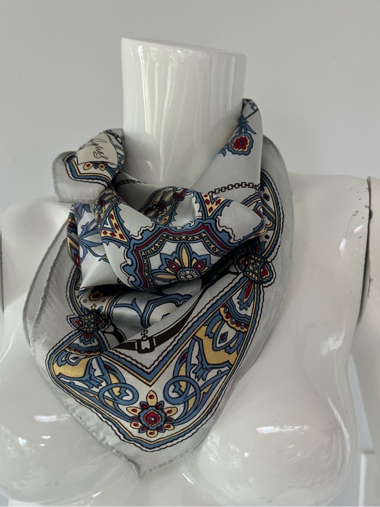 B. Agnès du Paris Accessories - B. Agnès du Paris Square Scarf 25” x 26” Chain Print Satin Feel Bandana